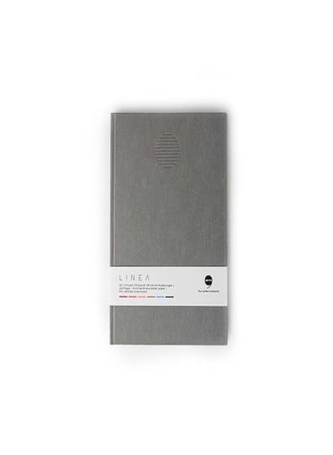 COMMA Linea | A5 size Hard Bound Notebook | 96 Coloured & 128 Natural Shade Unruled Pages of 80gsm Paper (Grey) - Image 3