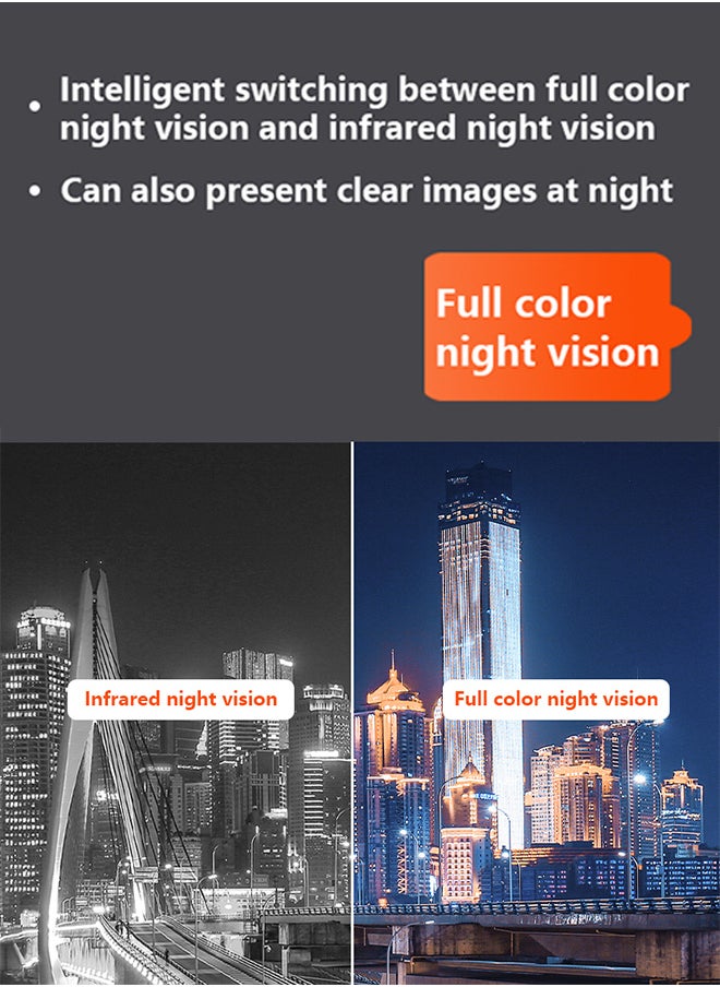 Dual Lens Outdoor WiFi Surveillance Camera, 10x Zoom 6MP Resolution, 2-Way Audio, High-definition Color Night Vision Monitoring IP66 Waterproof, 128G Card