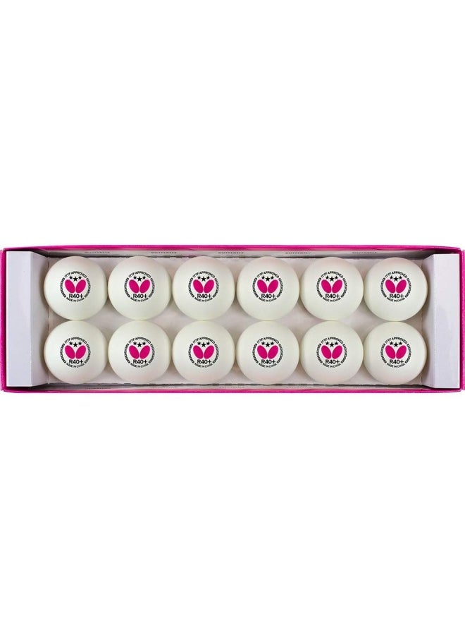 BUTTERFLY Butterfly-Three-Star R40+ Table Tennis Ball Pack Of 12 -7010680140-4906901203198  - Image 5