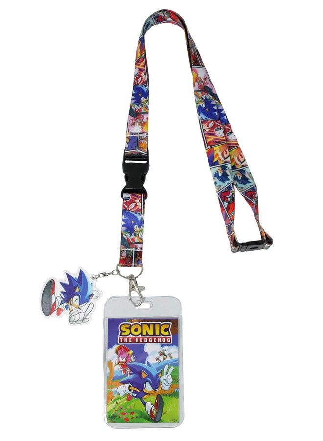 جاست فانكي حامل شارة هوية من الرسوم الهزلية Sonic The Hedgehog مع حبل قابل للفك وقلادة مطاطية - Image 1