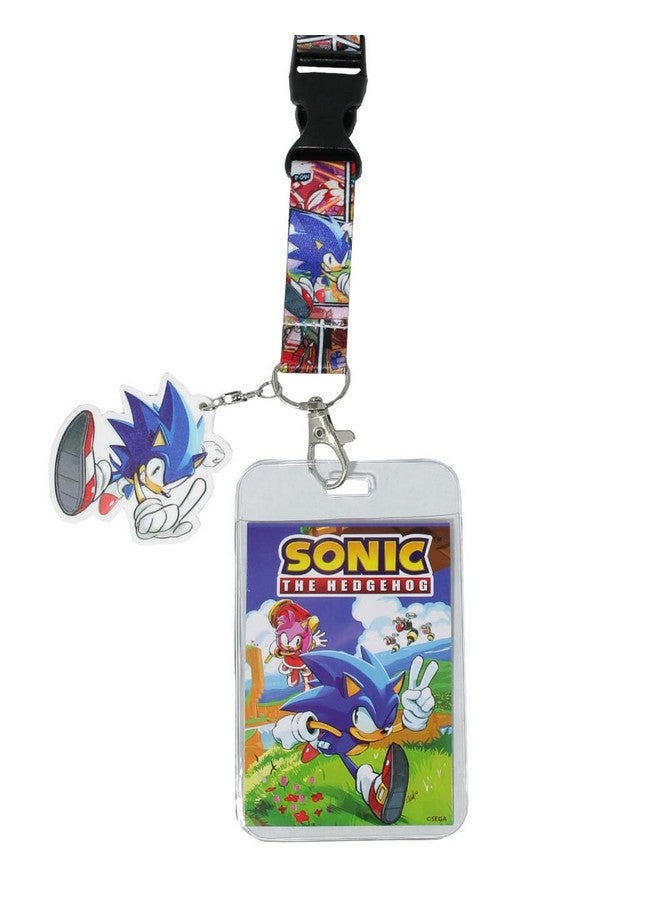 جاست فانكي حامل شارة هوية من الرسوم الهزلية Sonic The Hedgehog مع حبل قابل للفك وقلادة مطاطية - Image 2