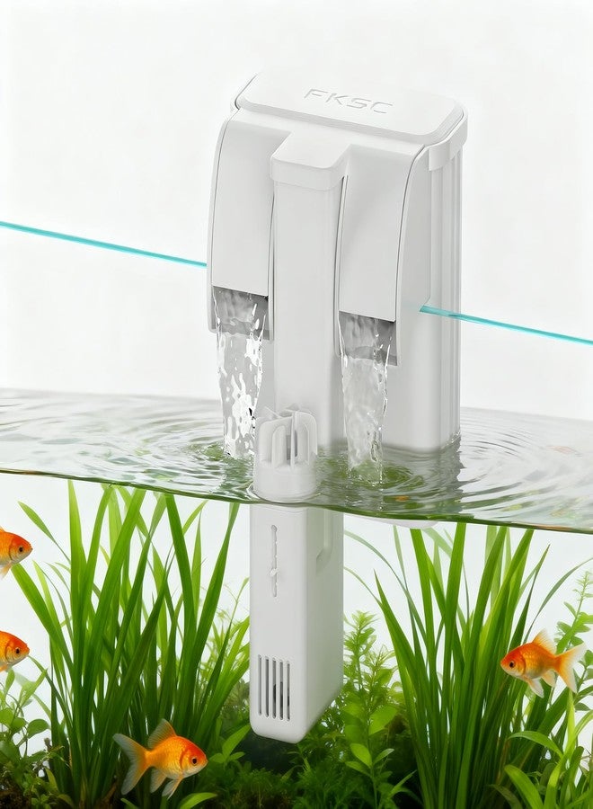 FKSC Hang On Back Aquarium Filter for 5-20 Gallons Fish Tanks, 3-Stage Multi-Stage Filtration with Surface Skimmer, Ultra Quiet HOB Power Waterfall Filter for Freshwater - Image 1
