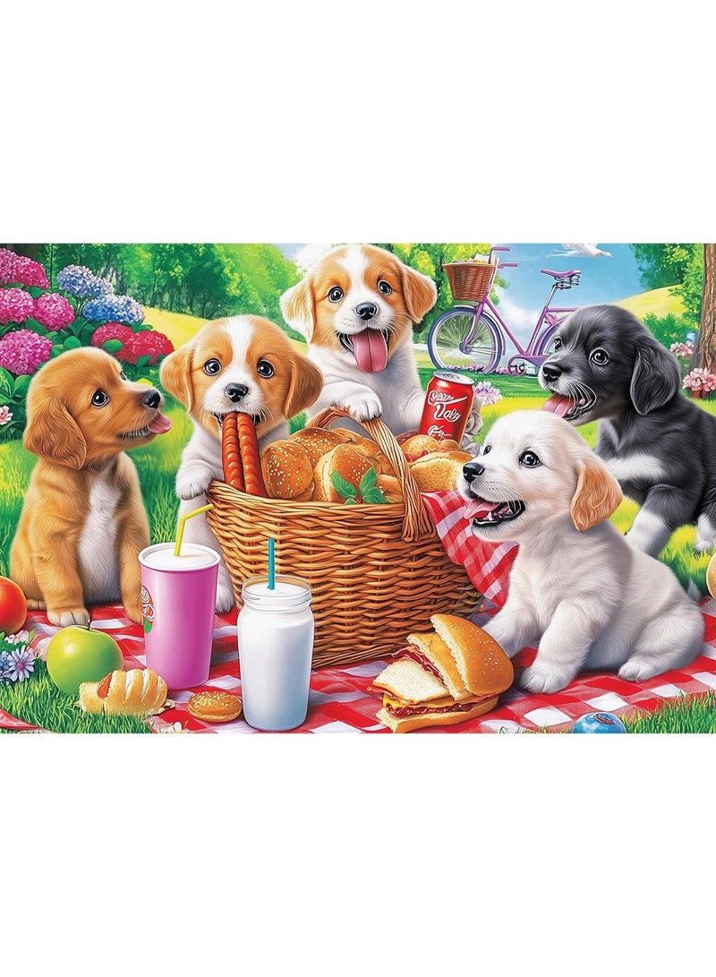 1000 قطعة من الألغاز للكلاب في نزهة - ألعاب ألغاز ممتعة للكبار والأطفال - هدية عيد ميلاد مثالية - Image 1
