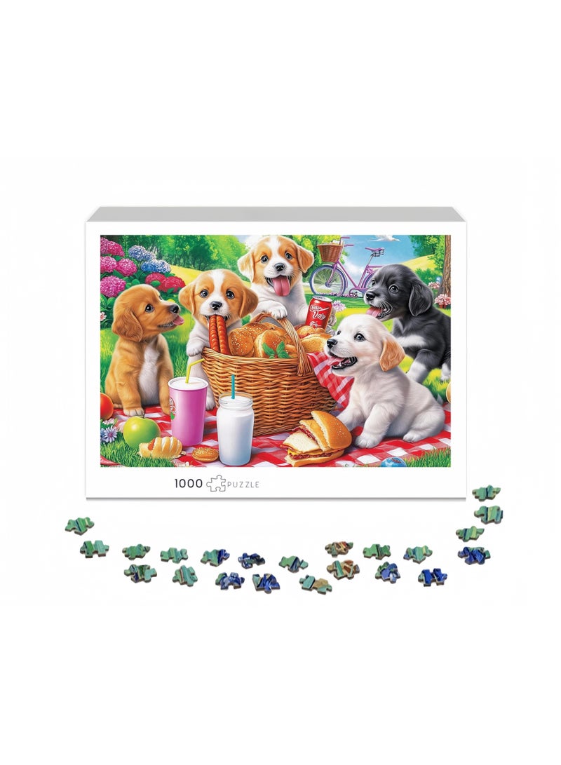 1000 قطعة من الألغاز للكلاب في نزهة - ألعاب ألغاز ممتعة للكبار والأطفال - هدية عيد ميلاد مثالية - Image 2