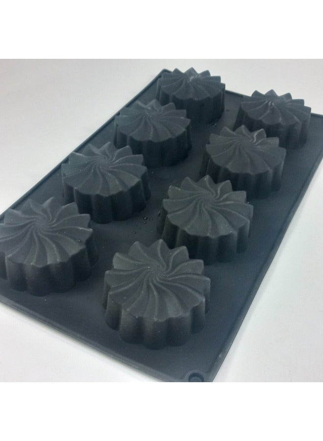 قالب لصنع الشيكولاتة والحلويات علي شكل وردة مكون من 8 تجاويف - باللون الأسود - Image 2