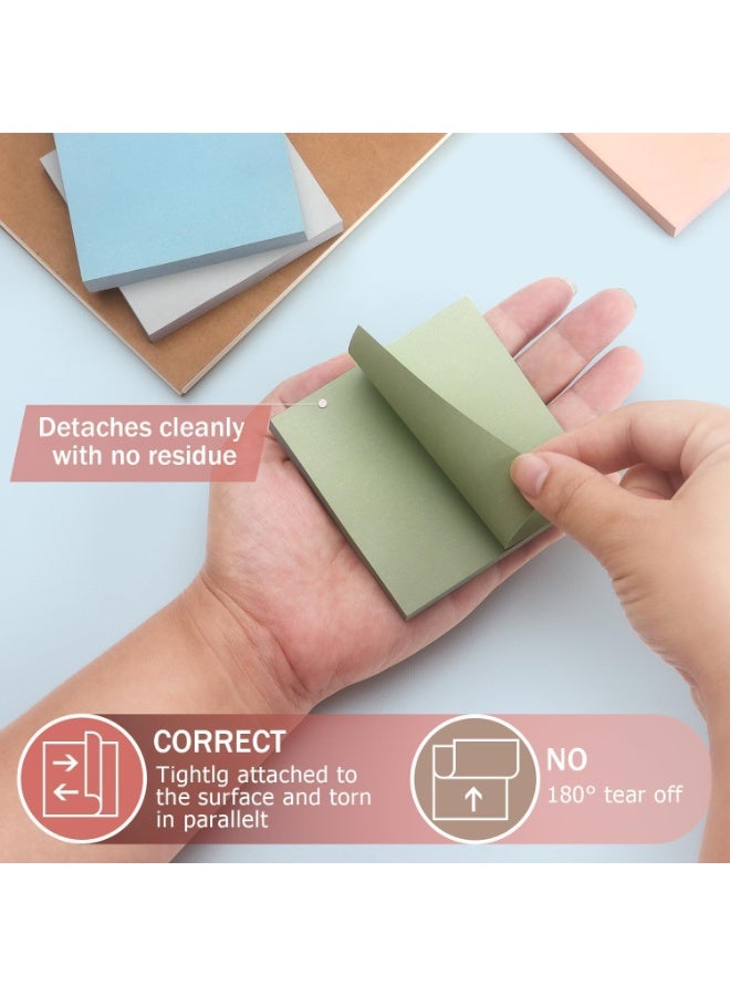 HZYH Sticky Notes 8 Vintage Colors 3x3in, Self-Stick Notes Pads with Easy to Post for School, Home, Office, 8 Pads/Pack, 80 Sheets/Pad - Image 4