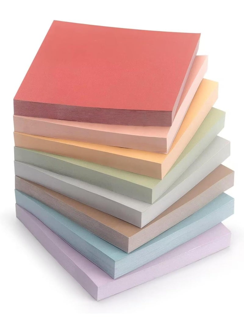 HZYH Sticky Notes 8 Vintage Colors 3x3in, Self-Stick Notes Pads with Easy to Post for School, Home, Office, 8 Pads/Pack, 80 Sheets/Pad - Image 1
