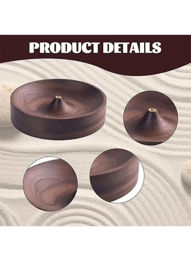 Incense Holder, Black Walnut Incense Stick Holders with Ash Catcher, Aromatic Burner for Sticks, Home Décor, Office, Club, 9 * 2 cm, 3 mm Incense Hole - Image 4
