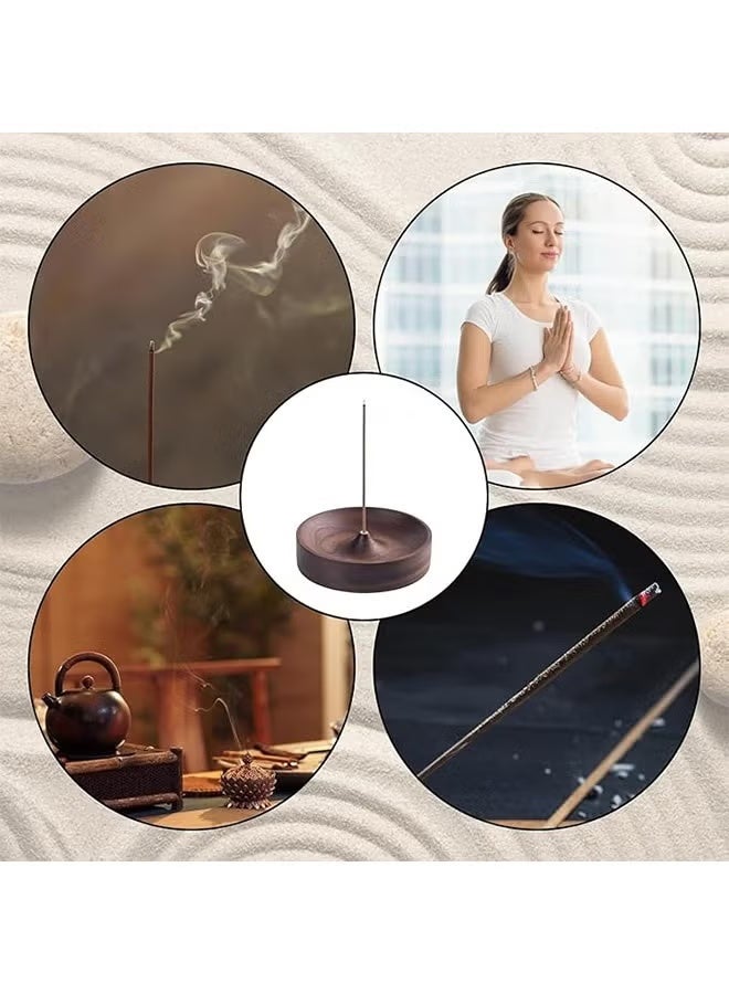 Incense Holder, Black Walnut Incense Stick Holders with Ash Catcher, Aromatic Burner for Sticks, Home Décor, Office, Club, 9 * 2 cm, 3 mm Incense Hole - Image 5