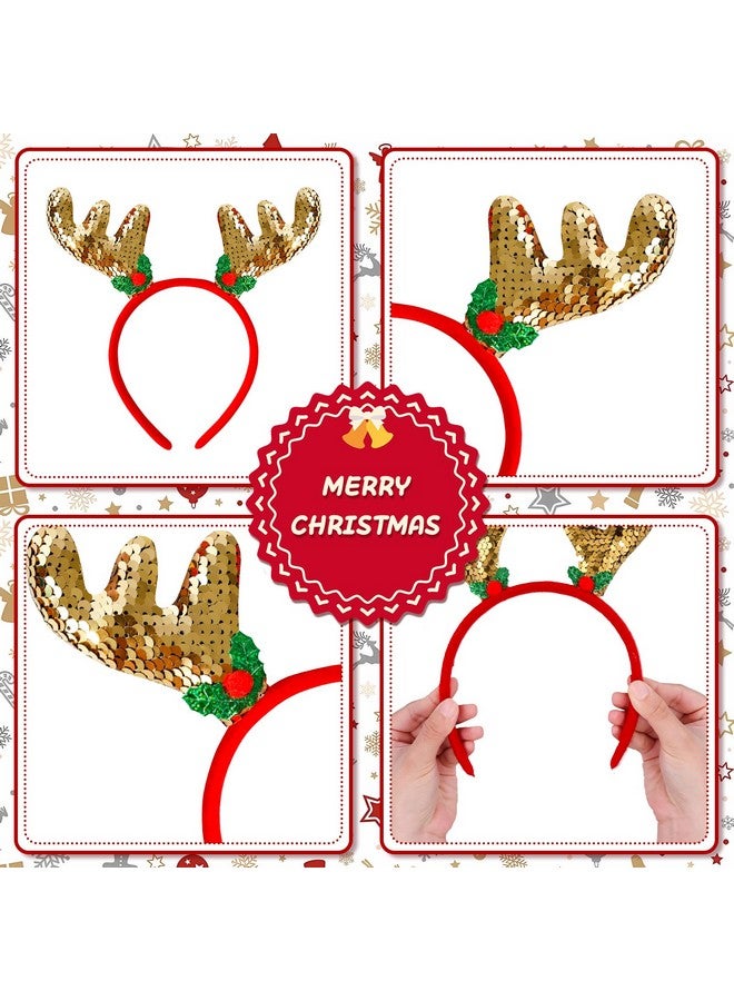 MGparty MGparty 16 pcs Christmas Headbands Christmas Parties Favors Decoration Supplies Xmas Gifts Photo Booth Xmas Tree Snowman Reindeer Antlers Santa Hat - Image 3