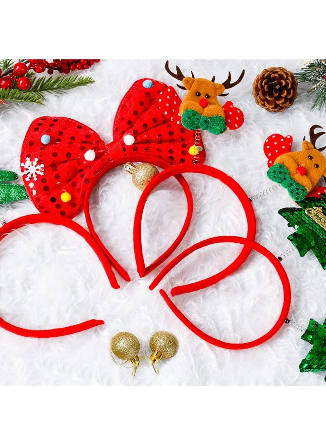 MGparty MGparty 16 pcs Christmas Headbands Christmas Parties Favors Decoration Supplies Xmas Gifts Photo Booth Xmas Tree Snowman Reindeer Antlers Santa Hat - Image 4