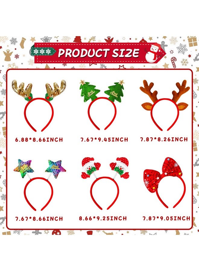 MGparty MGparty 16 pcs Christmas Headbands Christmas Parties Favors Decoration Supplies Xmas Gifts Photo Booth Xmas Tree Snowman Reindeer Antlers Santa Hat - Image 2