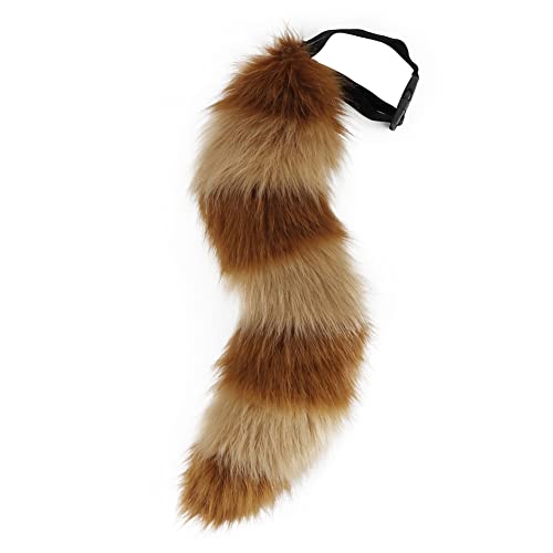 JUNBOON Faux Fur Tail for Cosplay Halloween Party Costume (Brown khaki) - Image 4