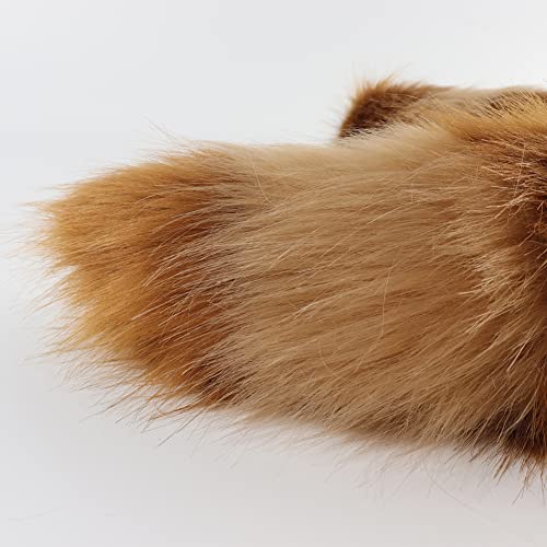 JUNBOON Faux Fur Tail for Cosplay Halloween Party Costume (Brown khaki) - Image 5