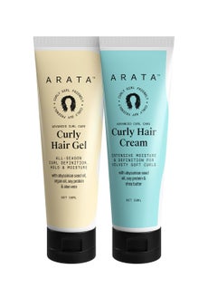 Fix My Curls Arata Advanced Curl Care Curly Hair Cream 50ML Advanced Curl Care Curly Hair Gel 50ML Intensive Moisture All Season Curl Definition Natural Oils Protein  - Image 1