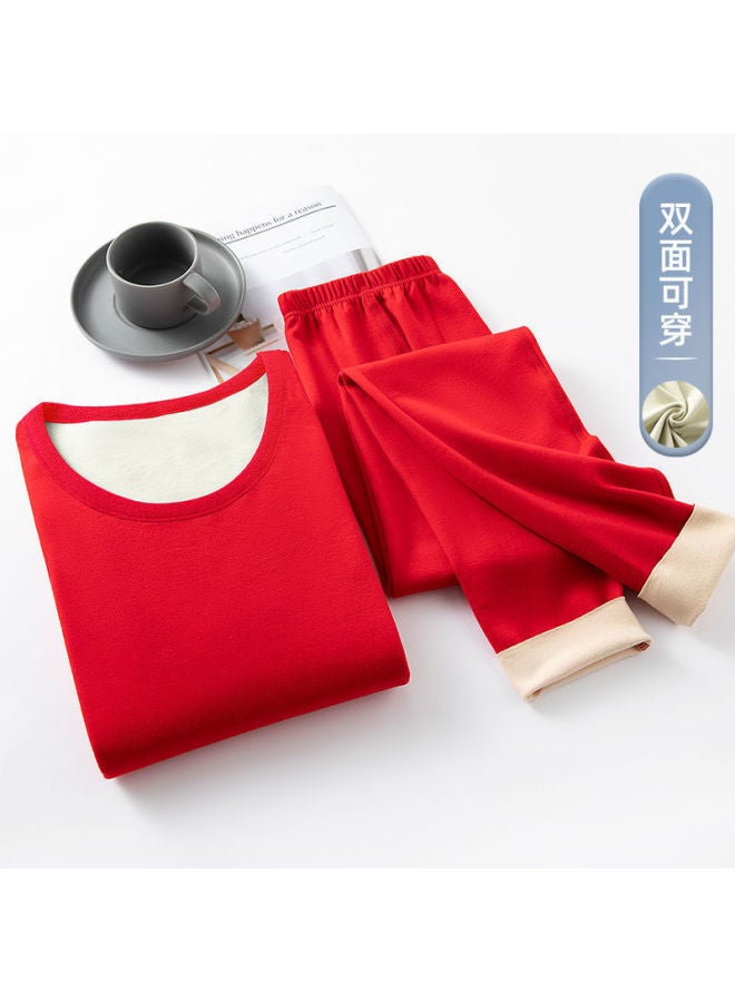 Ab-sided Seamless Thermal Underwear Set For Men And Women, Couple's Autumn Clothes And Pants, Men's Base Layer, Double-sided, Two-tone Seamless Design