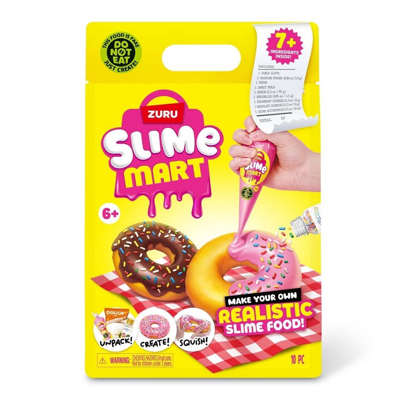 Slime Mart Series 1 Make Your Own Realistic Slime Food! Donut Bag DIY Kit (10 Pieces) - Image 1
