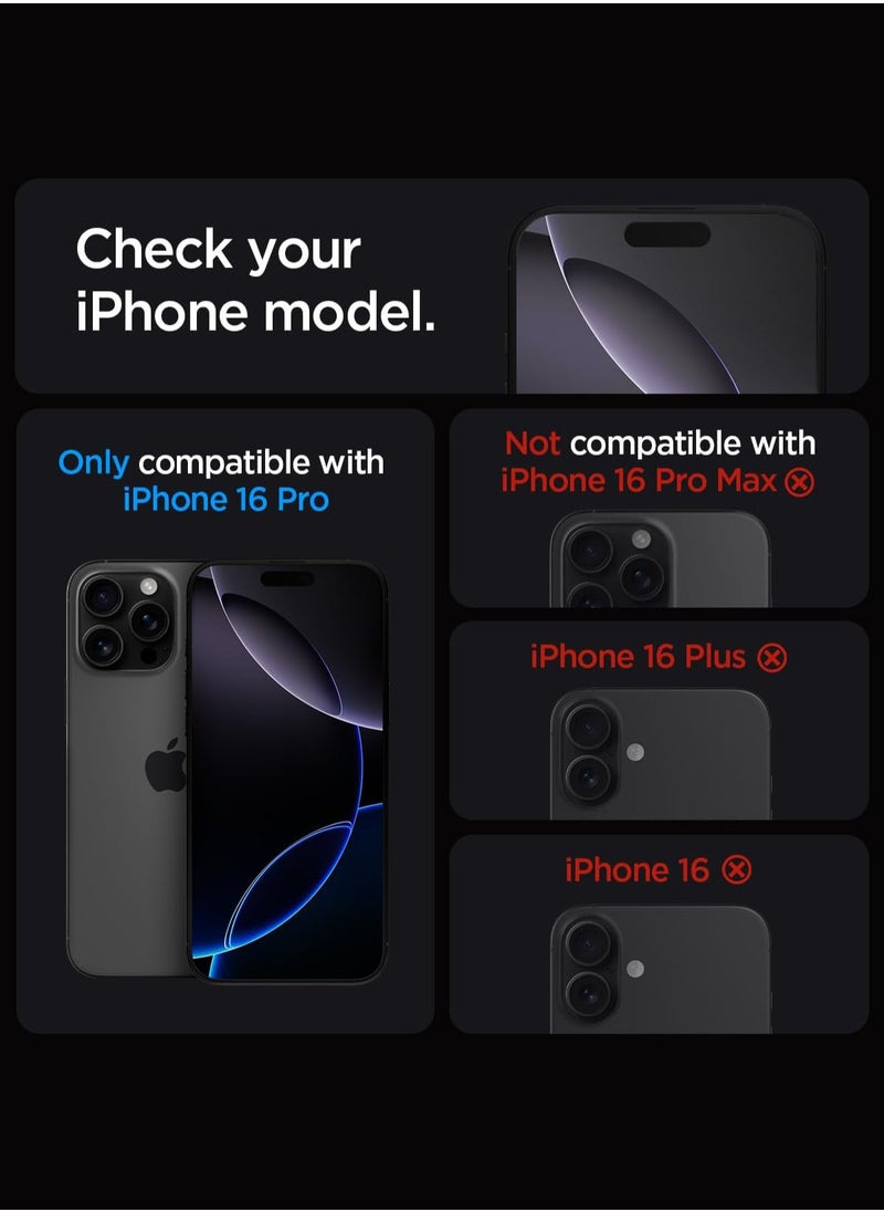 Spigen - GLAStR EZ FIT Tempered Glass iPhone 16 PRO Screen Protector - Case Friendly with Sensor Protection [2 PACK] - Image 1