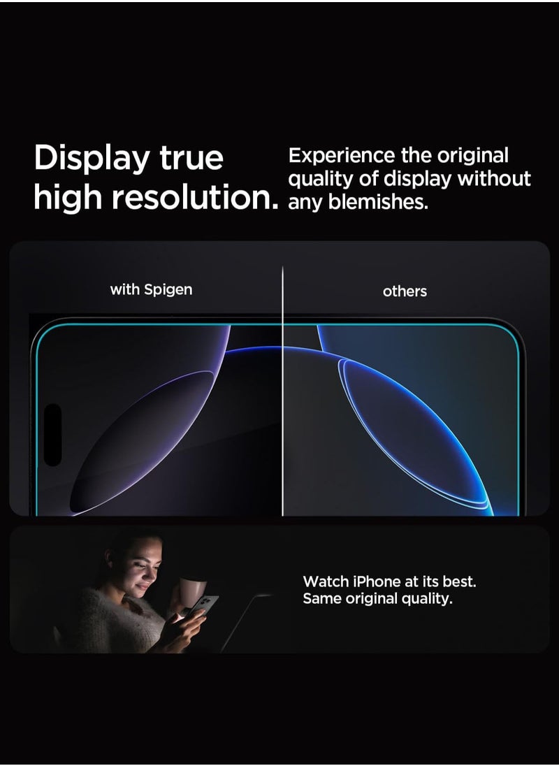 Spigen - GLAStR EZ FIT Tempered Glass iPhone 16 PRO Screen Protector - Case Friendly with Sensor Protection [2 PACK] - Image 1