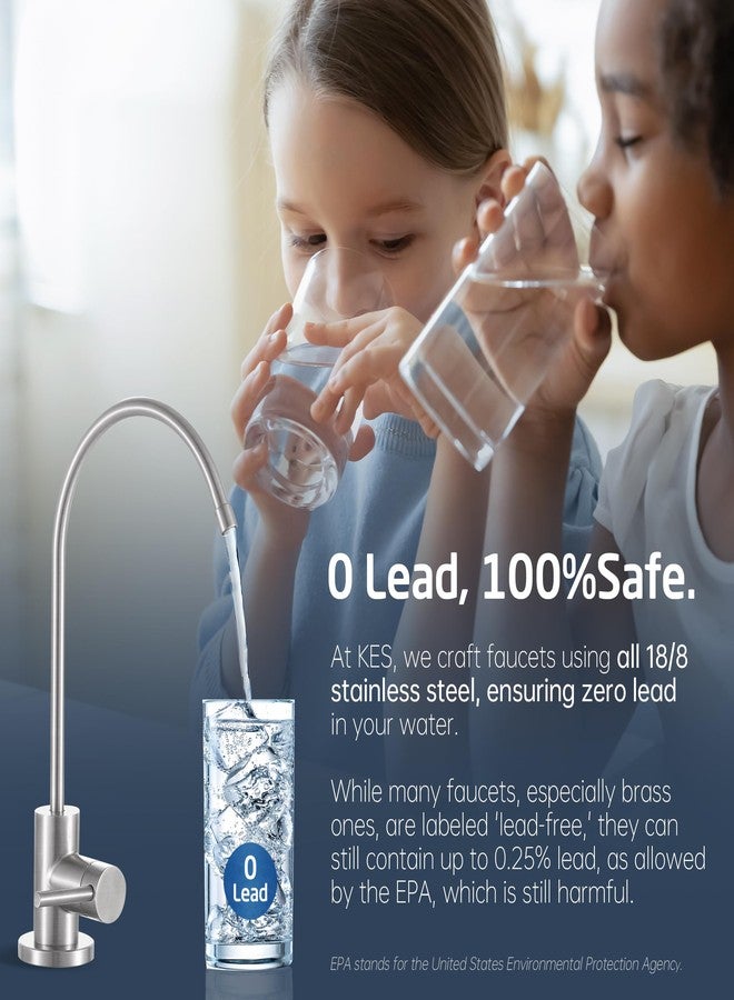 KES Drinking RO Water Faucet Lead-Free, Reverse Osmosis Faucet for Kitchen Sink, 18/8 Stainless Steel Water Filter Faucet, Fits Most RO Water Filtration System, Brushed Finish, Z506LF-BS - Image 3