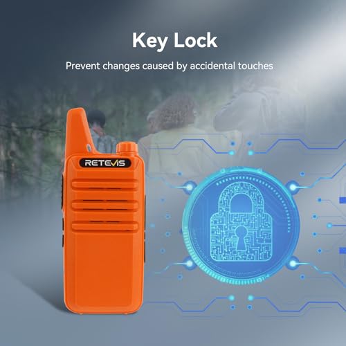 Retevis RT22 Rechargeable Walkie Talkies, Long Range Two Way Radio for Adults, Portable Handheld Radio, Voice Activated, Emergency Alarm, Upgraded Type-C Charing, Outdoor Hiking Travel(4 Pack, Orange) - Image 5