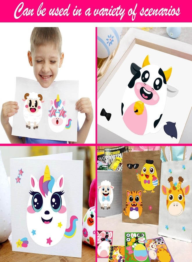 80UncleKimby 65Sheets Easter Stickers Crafts for Kids - Make-a-Bunny/Egg/Chick/Dinosaur Games, Basket Stuffers Gifts Activities Party Favors Supplies (Small Size) - Image 2