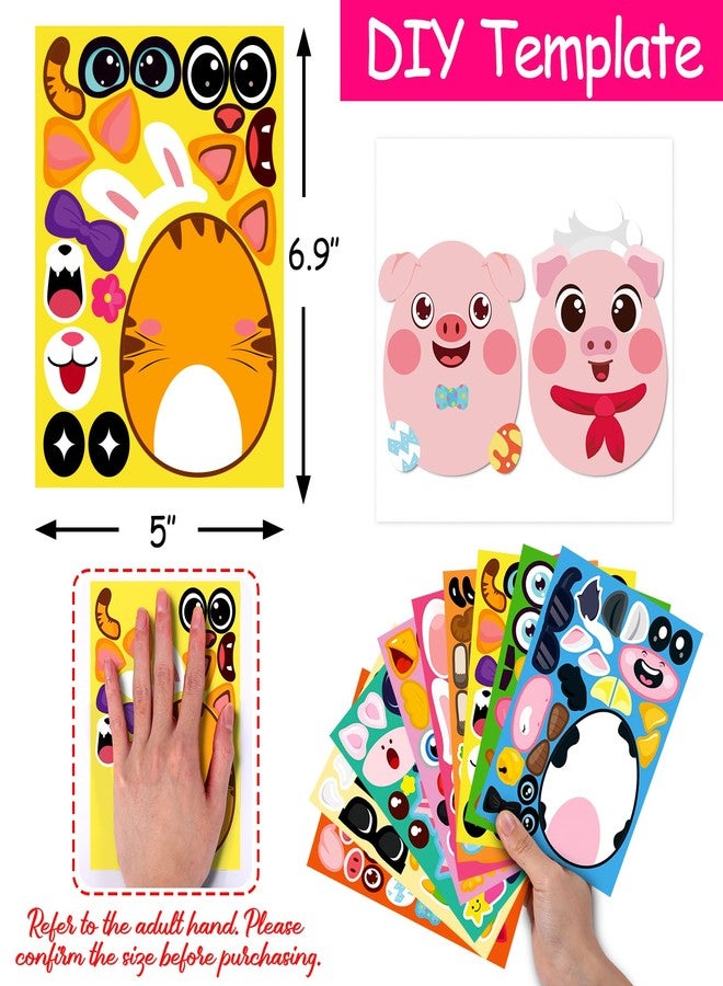 80UncleKimby 65Sheets Easter Stickers Crafts for Kids - Make-a-Bunny/Egg/Chick/Dinosaur Games, Basket Stuffers Gifts Activities Party Favors Supplies (Small Size) - Image 4
