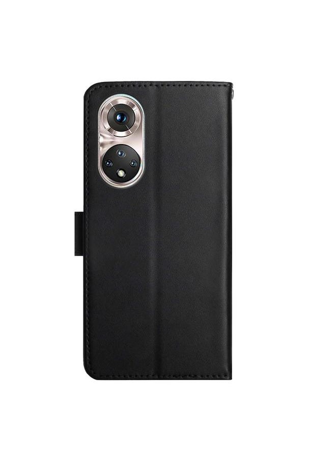 Green Tiger Case For Huawei P50 Genuine Leather Fingerprint-proof Horizontal Flip Phone Case  - Image 3