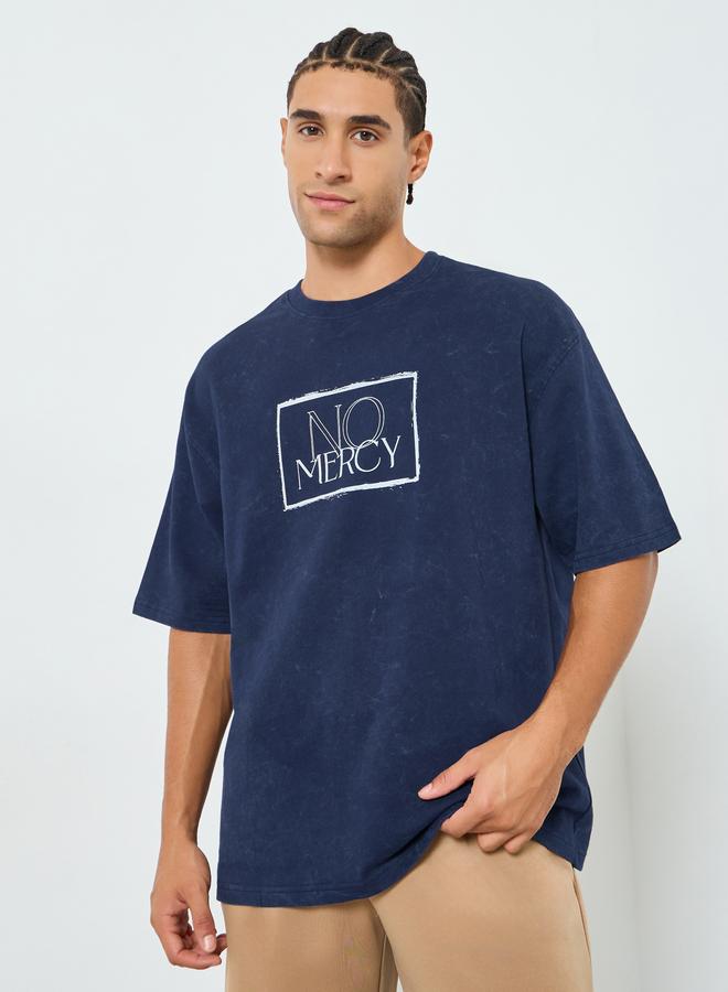Styli Men Oversized Washed Crew Neck T-Shirt - Image 1