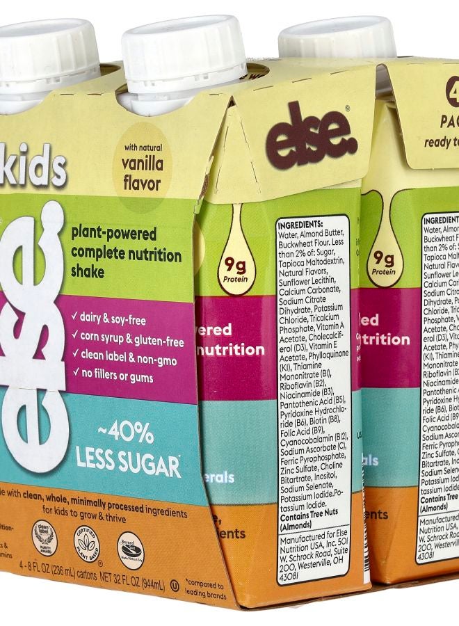 Else Kids Plant-Powered Complete Nutrition Shake Vanilla 4 Cartons 8 fl oz (256 ml) Each - Image 2