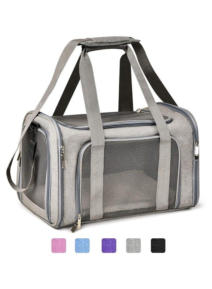 عام حامل للقطط والكلاب الصغيرة والمتوسطة للقطط الجراء حتى 15 رطلاً، موافق عليه من قبل TSA، حامل ناعم الجوانب، قابل للطي للسفر مع الجراء. - Image 1