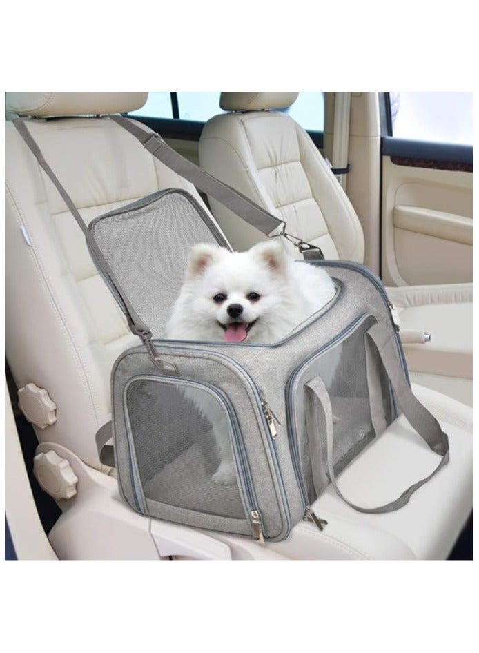عام حامل للقطط والكلاب الصغيرة والمتوسطة للقطط الجراء حتى 15 رطلاً، موافق عليه من قبل TSA، حامل ناعم الجوانب، قابل للطي للسفر مع الجراء. - Image 5