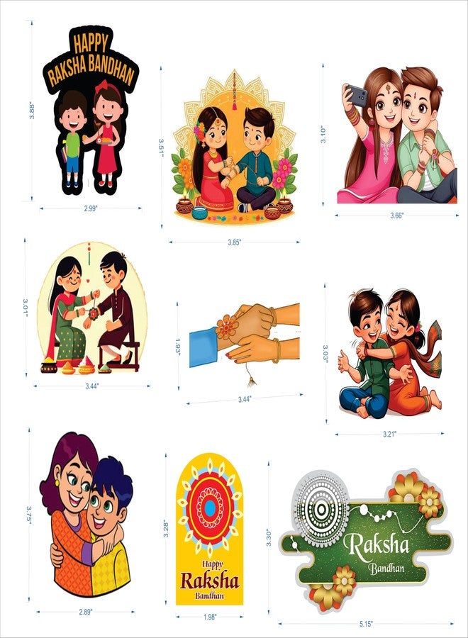 Creative Props Decorative Raksha Bandhan Paper Cut-Out – Festive Wall & Gift Décor for Rakhi Celebration 18 Pcs Small Size - Image 2
