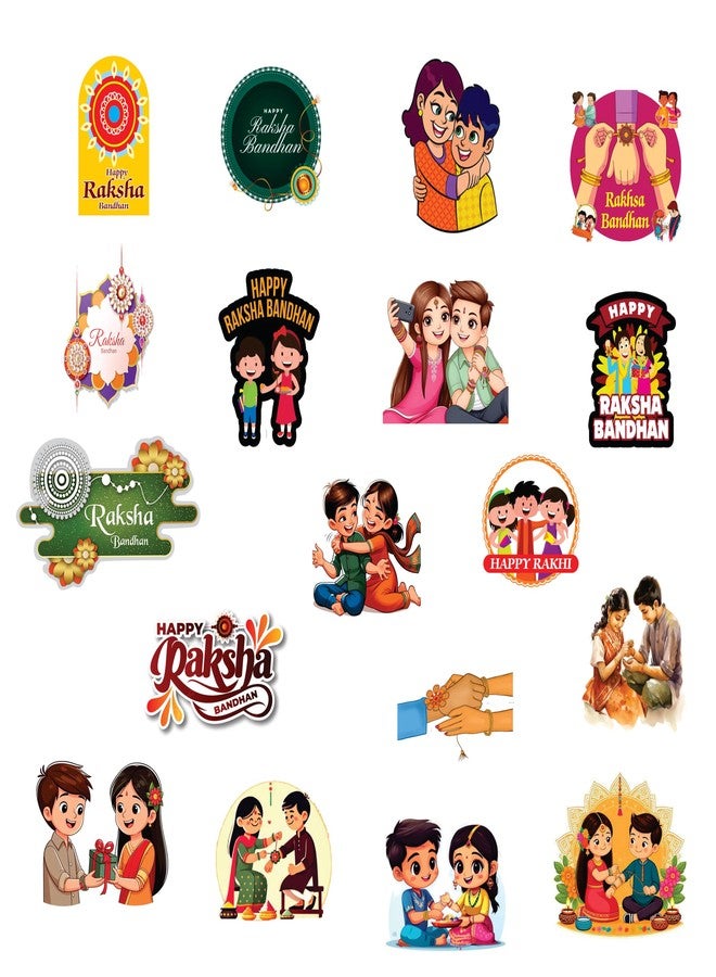 Creative Props Decorative Raksha Bandhan Paper Cut-Out – Festive Wall & Gift Décor for Rakhi Celebration 18 Pcs Small Size - Image 1