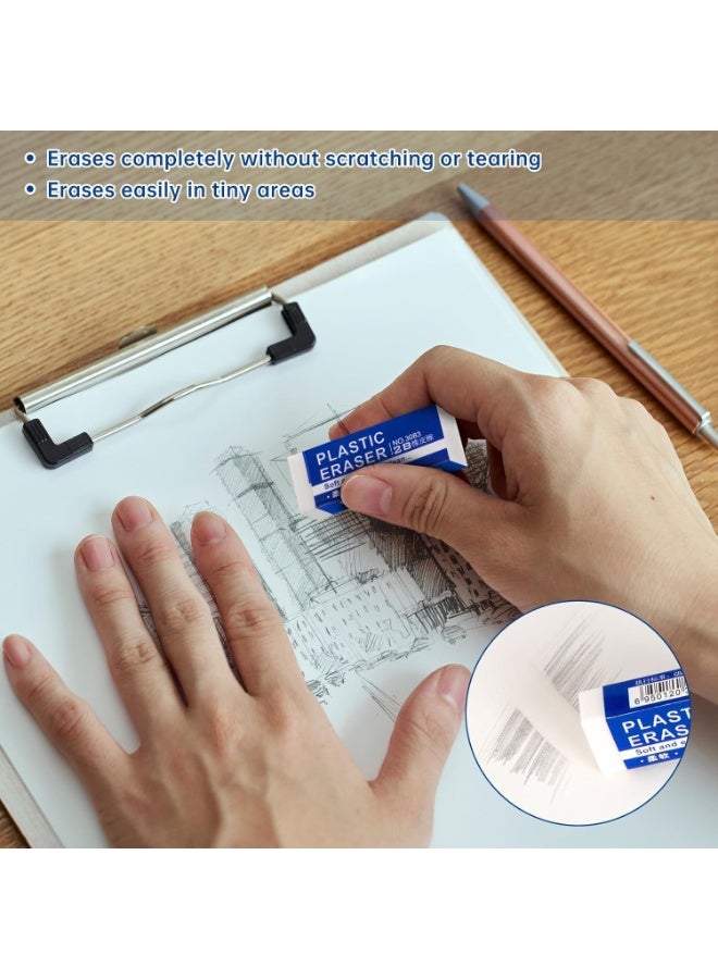 TAPIT 10PCS/Set 2B Rubber Erasers, Small White Pencil Erasers for Kids, Latex Free Plastic Classic Eraser Set for School Home Office Sketches Paintings Fine Arts - Image 4