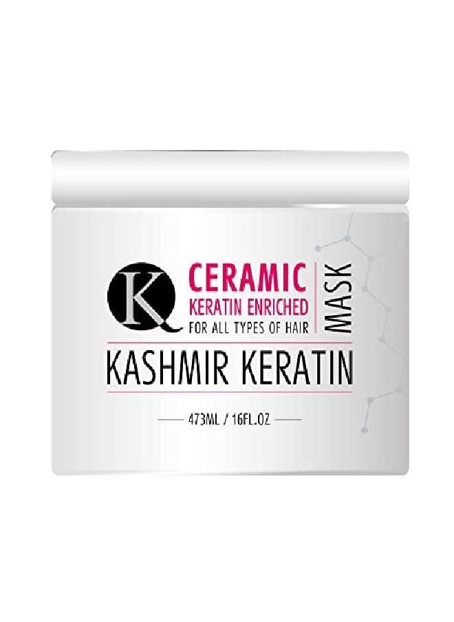 Kashmir Keratin - Enriched Ceramic Mask For All Types Of Hair Sulfate And Paraben Free (16 Oz) - Image 1