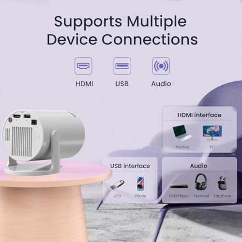 Portronics Beem 440 Smart LED Projector with 720p HD Resolution, Rotatable Design, Built-in Streaming Apps (Netflix, Prime Video, Hotstar), 2200 Lumens, Screen Mirroring, 3 Watts Speaker (White) - Image 2