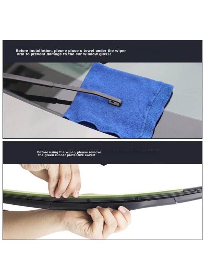 Aoming Windshield Wiper For Haval H2s, Original Wiper Blades, Boneless Wipers Specific Size, A-grade Rubber Strip - Image 3