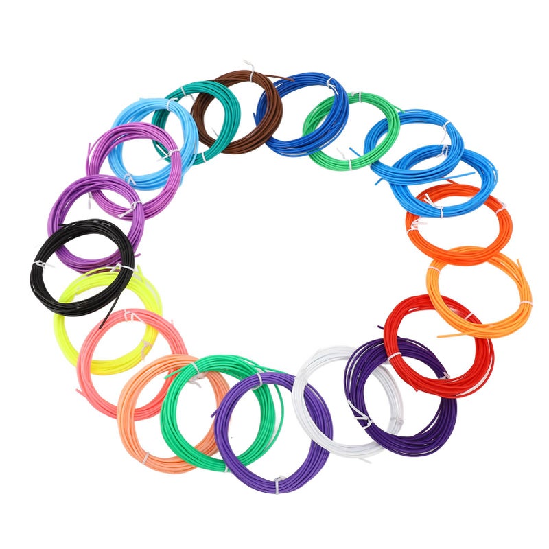 قلم الطباعة ثلاثية الأبعاد، خيوط 20 لونًا، مادة PCL، قطر 1.75 مم، مرن وخالي من الفقاعات، للأطفال وأعمال الحرف اليدوية DIY - Image 2