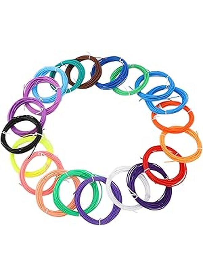 قلم الطباعة ثلاثية الأبعاد، خيوط 20 لونًا، مادة PCL، قطر 1.75 مم، مرن وخالي من الفقاعات، للأطفال وأعمال الحرف اليدوية DIY - Image 1