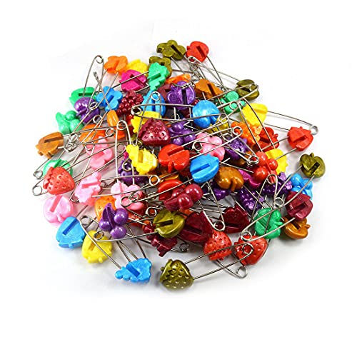Pmw - Saree Pins - Sari Pins - Fruit Shape Multi colour Steel Safety/Sari Pins - Pack Of 12 - Image 1