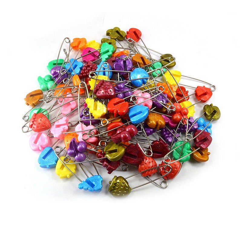 Pmw - Saree Pins - Sari Pins - Fruit Shape Multi colour Steel Safety/Sari Pins - Pack Of 12 - Image 4