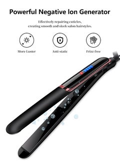 BESTIS Ceramic Hair Straightener, 4 Speed Up to 200°C, Flat Iron Hair Straightener and Curler for Long Short Curly Thick Hair, Adjustable Temperature with Clear LCD Display  - Image 4