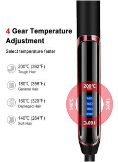 BESTIS Ceramic Hair Straightener, 4 Speed Up to 200°C, Flat Iron Hair Straightener and Curler for Long Short Curly Thick Hair, Adjustable Temperature with Clear LCD Display  - Image 5