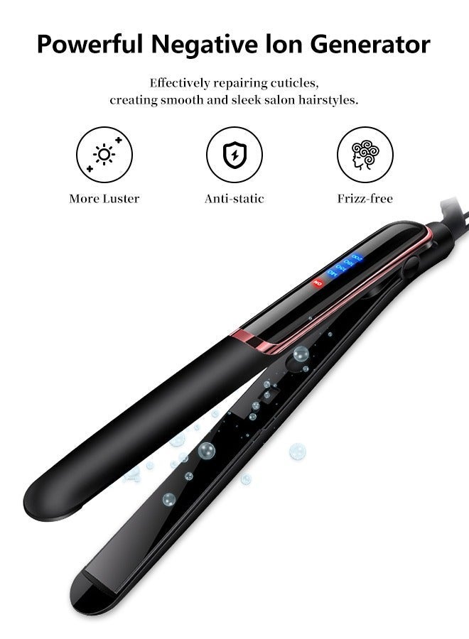 بيستيس  مكواة فرد الشعر السيراميكية، 4 سرعات تصل إلى 200 درجة مئوية، مكواة فرد الشعر ومكواة تجعيد الشعر للشعر الطويل القصير المجعد الكثيف، درجة حرارة قابلة للتعديل مع شاشة LCD واضحة - Image 5