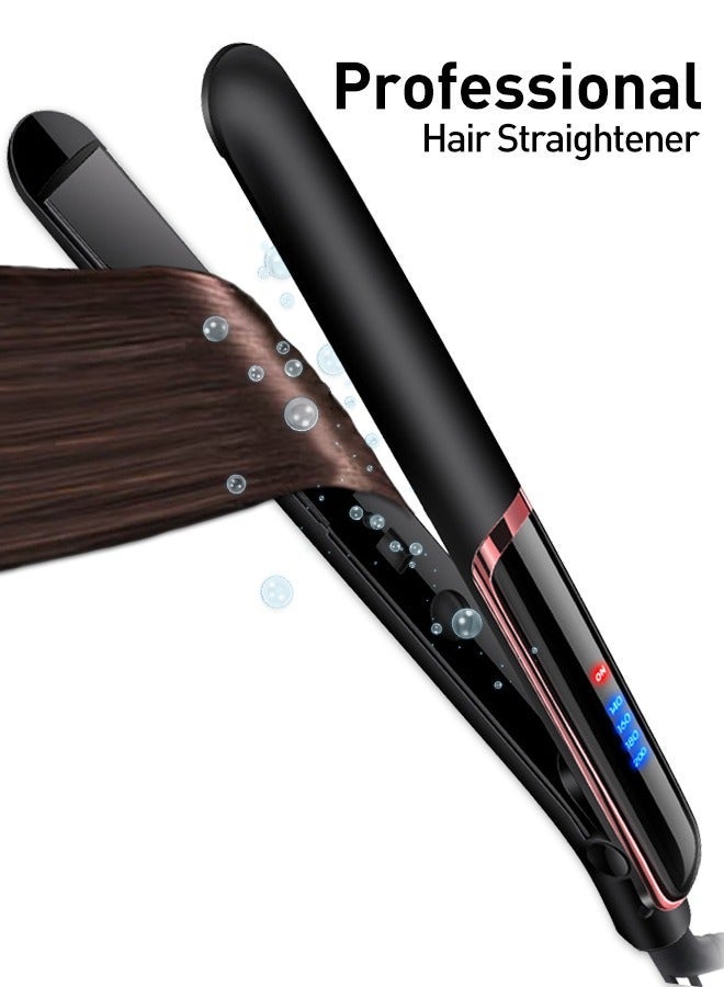 بيستيس  مكواة فرد الشعر السيراميكية، 4 سرعات تصل إلى 200 درجة مئوية، مكواة فرد الشعر ومكواة تجعيد الشعر للشعر الطويل القصير المجعد الكثيف، درجة حرارة قابلة للتعديل مع شاشة LCD واضحة - Image 2