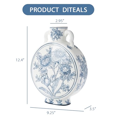 Magclay Blue and White Vase for Home Decor, Chinoiserie Vase Decor, Ceramic Large Vases, Flowers and Branches - Image 2