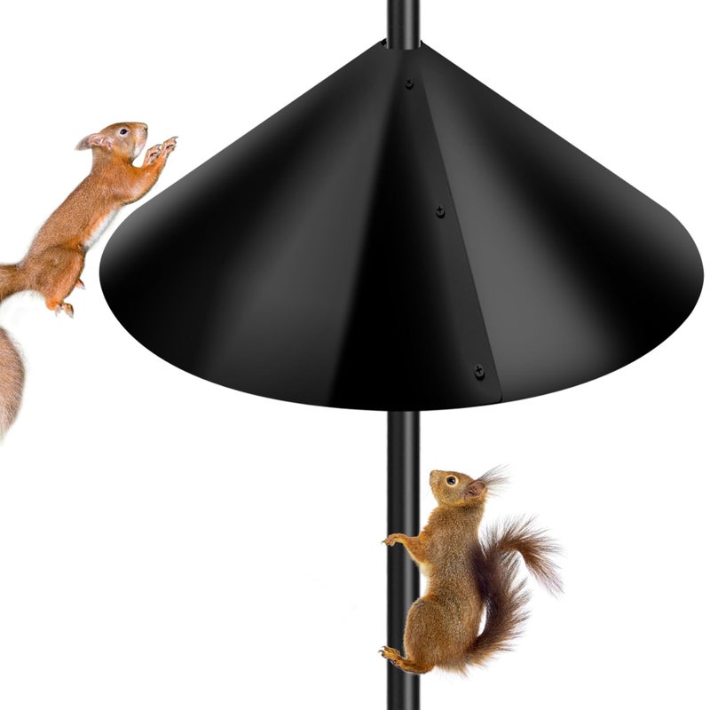 Lezcufer PP Squirrel Proof Baffle, Pole Mount Squirrel Guard Stopper for Outdoors Bird Feeder Pole - (Black, 16inch,1 Pack) - Image 1