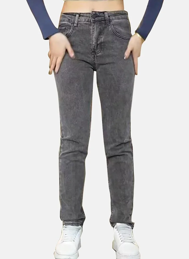 يونيكي Grey Regular Fit Mid-Rise Jeans