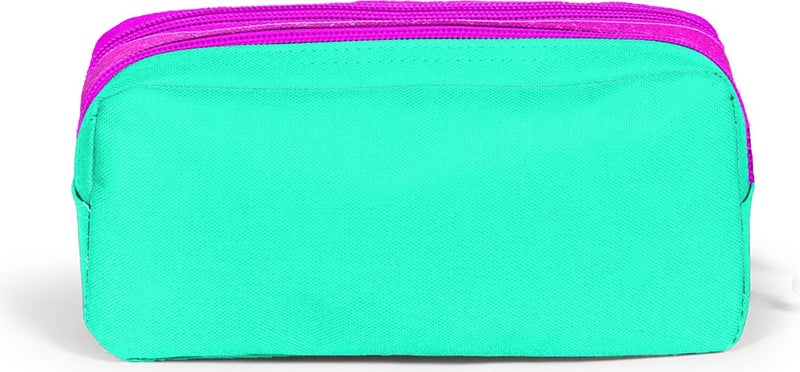 CORAL HIGH Kids Two Compartment Pencil Case Water Green Pink Glitter Flamingo Patterned 22290  - Image 4